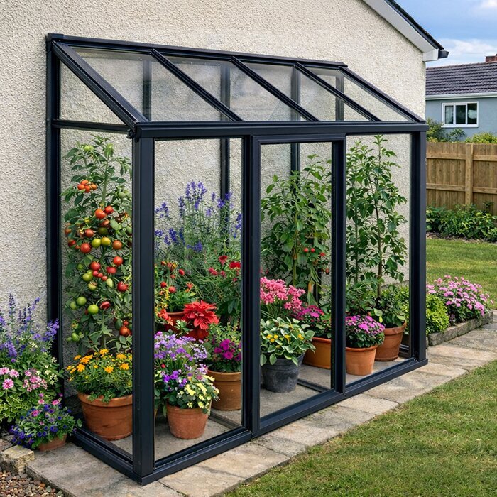 Kleines Gewächshaus für die Wandmontage